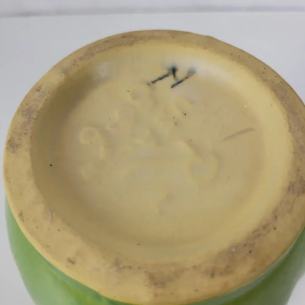 Vintage Roseville Pottery Planter Ribbed Flower‎ Plant Pot 6.25" Green Glazed - Picture 15 of 16